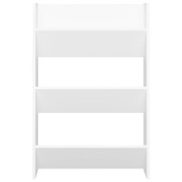 Produktbild för Väggmonterat skoställ vit 60x18x90 cm konstruerat trä
