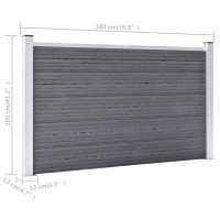 Produktbild för Staketpanel WPC 872x106 cm grå