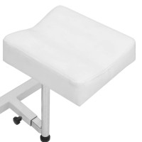 Miniatyr av produktbild för Massagefåtölj med fotpall vit 127x60x98 cm konstläder