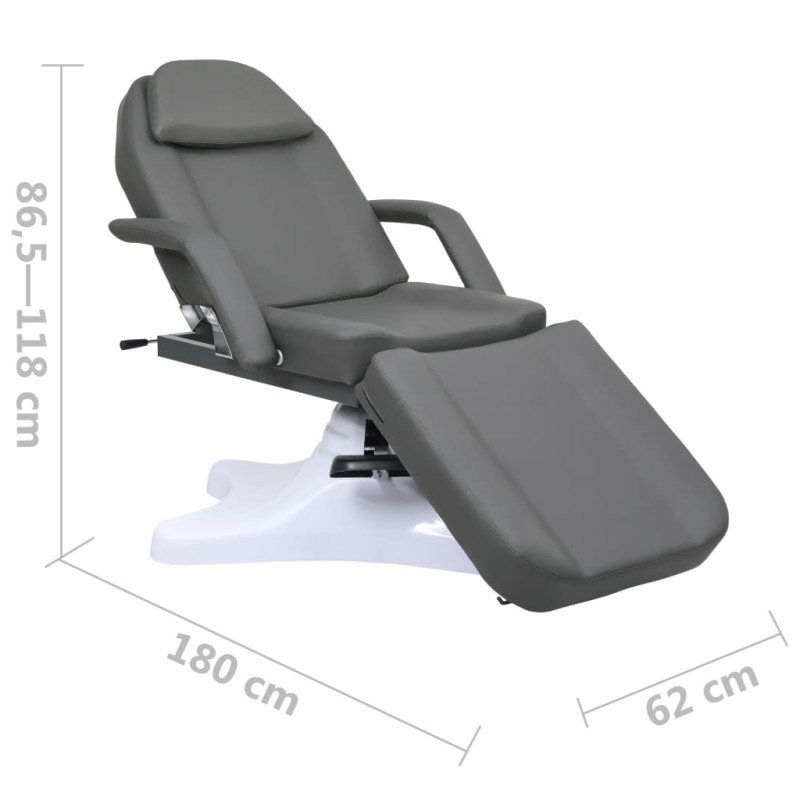 Produktbild för Behandlingsstol grå 180x62x(86,5-118) cm