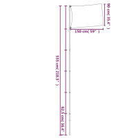 Produktbild för Turkiets flagga och flaggstång 5,5 m aluminium