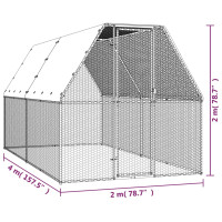 Produktbild för Hönsbur för utomhusbruk 2x4x2 m galvaniserat stål