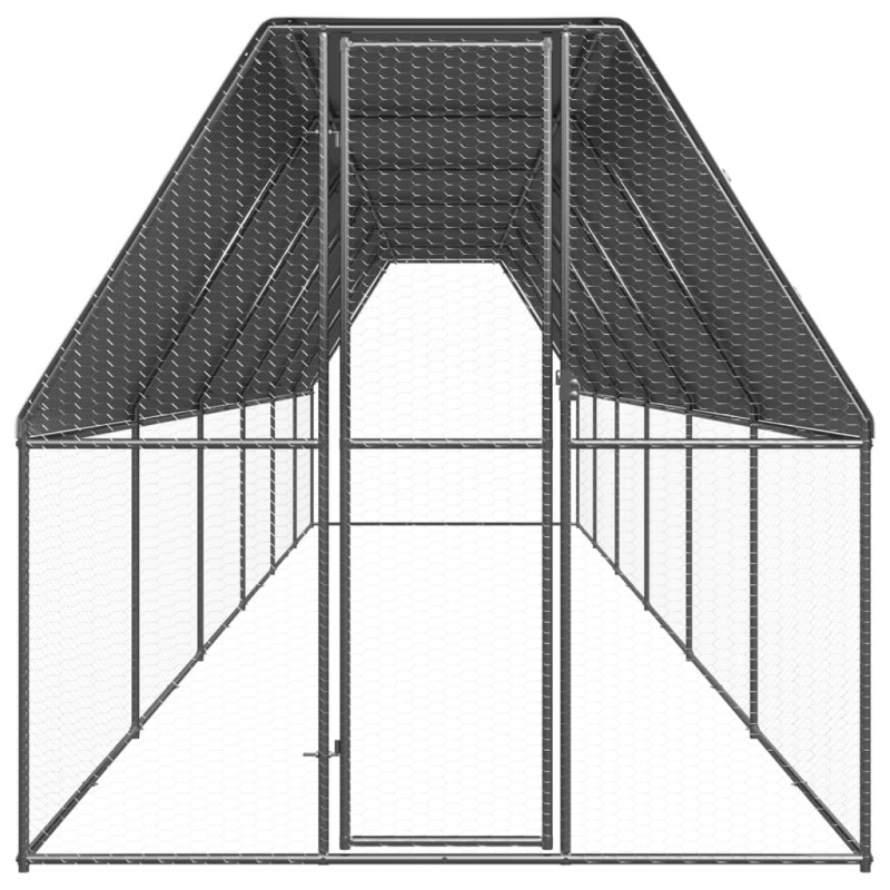 Produktbild för Hönsbur för utomhusbruk 2x12x2 m galvaniserat stål
