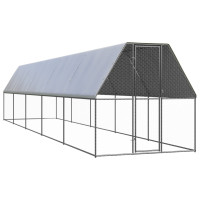 Miniatyr av produktbild för Hönsbur för utomhusbruk 2x10x2 m galvaniserat stål