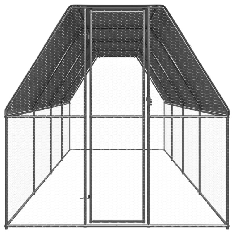 Produktbild för Hönsbur för utomhusbruk 2x8x2 m galvaniserat stål