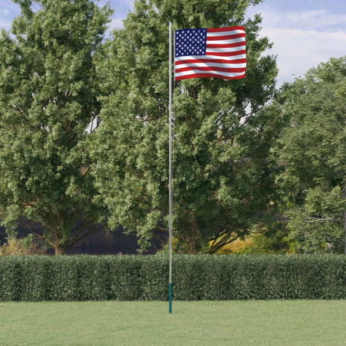 vidaXL USAs flagga och flaggstång 6,23 m aluminium