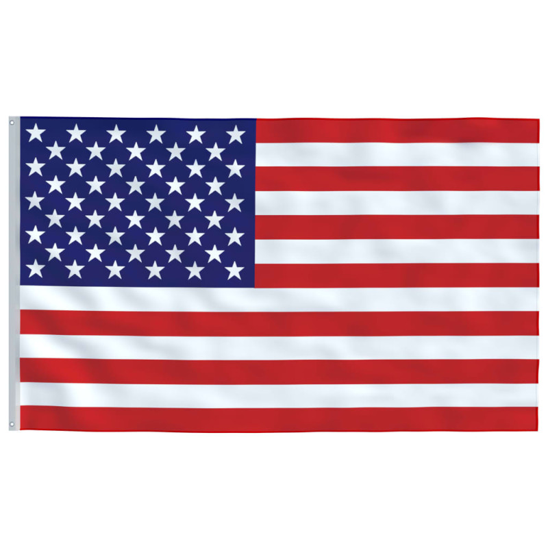 Produktbild för USAs flagga och flaggstång 6,23 m aluminium