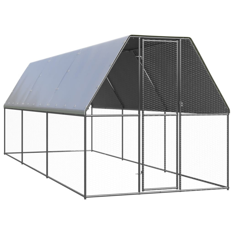 Produktbild för Hönsbur för utomhusbruk 2x6x2 m galvaniserat stål