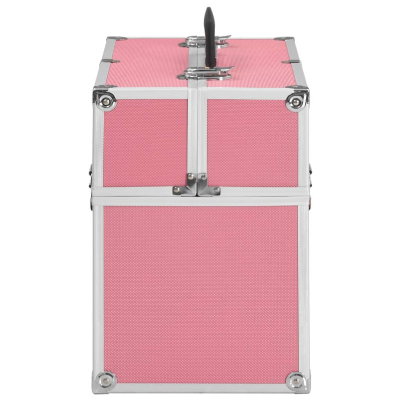 Produktbild för Sminklåda 38x23x34 cm rosa aluminium