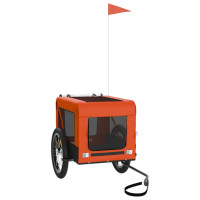 Produktbild för Cykelvagn för djur orange och svart oxfordtyg och järn