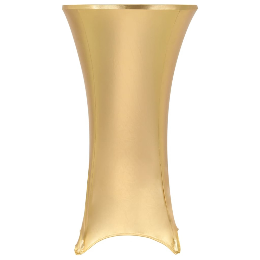 Produktbild för Bordsöverdrag 2 st stretch guld 60 cm