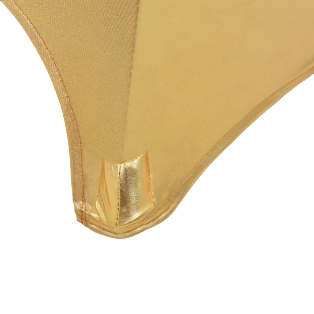 Produktbild för Bordsöverdrag 2 st stretch guld 60 cm