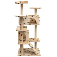 Produktbild för Klösträd med sisalpelare 125 cm tassavtryck beige