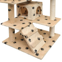 Produktbild för Klösträd med sisalpelare 125 cm tassavtryck beige