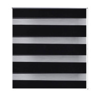 Produktbild för Rullgardin randig svart 80 x 150 cm transparent