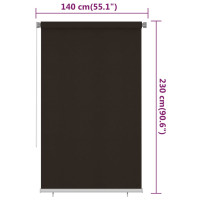 Produktbild för Rullgardin utomhus 145 (B) x 230 (H) cm brun HDPE