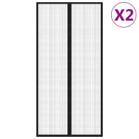 Produktbild för Insektsdraperier 2 st med magneter svart 220x100 cm