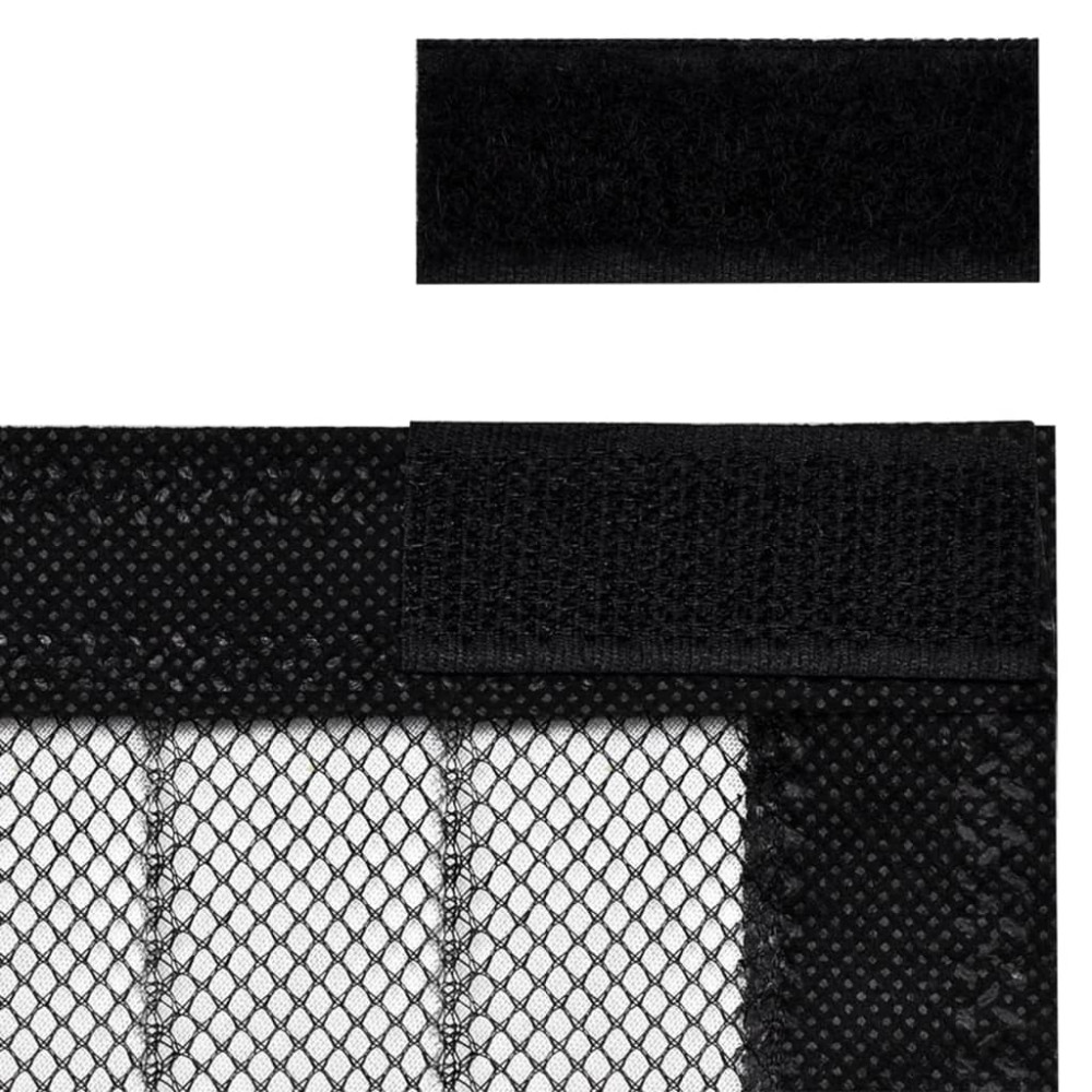 Produktbild för Insektsdraperier 2 st med magneter svart 220x100 cm