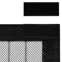 Produktbild för Insektsdraperier 2 st med magneter svart 220x100 cm