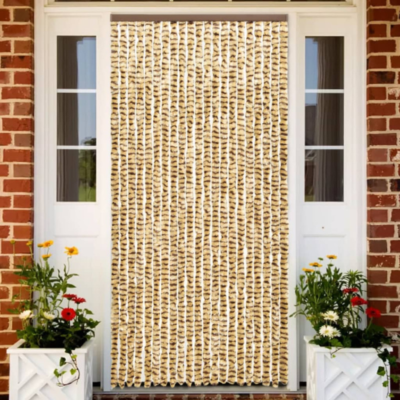 Produktbild för Insektsdraperi beige och brun 56x185 cm chenille