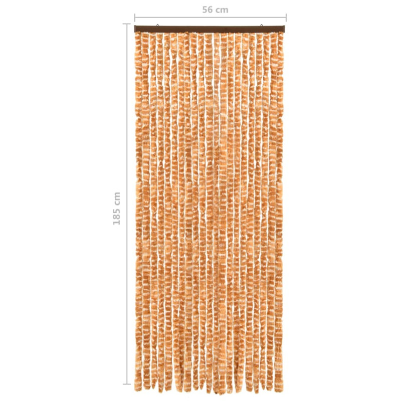 Produktbild för Insektsdraperi ockra och vit 56x185 cm chenille