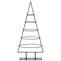 Produktbild för Julgran i metall svart 90 cm