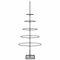 Produktbild för Julgran i metall svart 90 cm