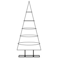 Produktbild för Julgran i metall svart 125 cm