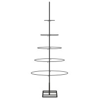 Produktbild för Julgran i metall svart 125 cm