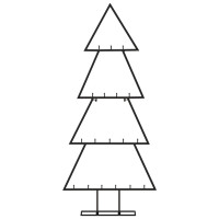 Produktbild för Julgran i metall svart 90 cm