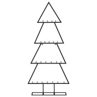 Produktbild för Julgran i metall svart 125 cm