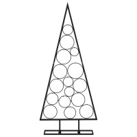 Produktbild för Julgran i metall svart 125 cm