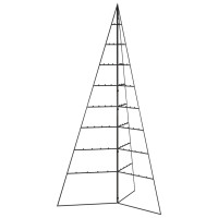 Produktbild för Julgran i metall svart 180 cm