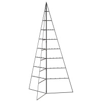 Produktbild för Julgran i metall svart 180 cm