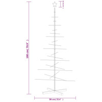 Produktbild för Julgran i metall med träfot svart 180 cm