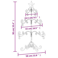 Produktbild för Julgran i metall svart 90 cm