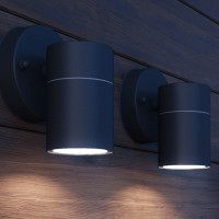 Miniatyr av produktbild för Utomhusvägglampa LED 2 st rostfritt stål nedåt
