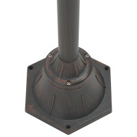 Produktbild för Lyktstolpe för trädgård E27 220 cm aluminium 2 lyktor brons