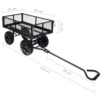 Produktbild för Trädgårdsvagn svart 250 kg