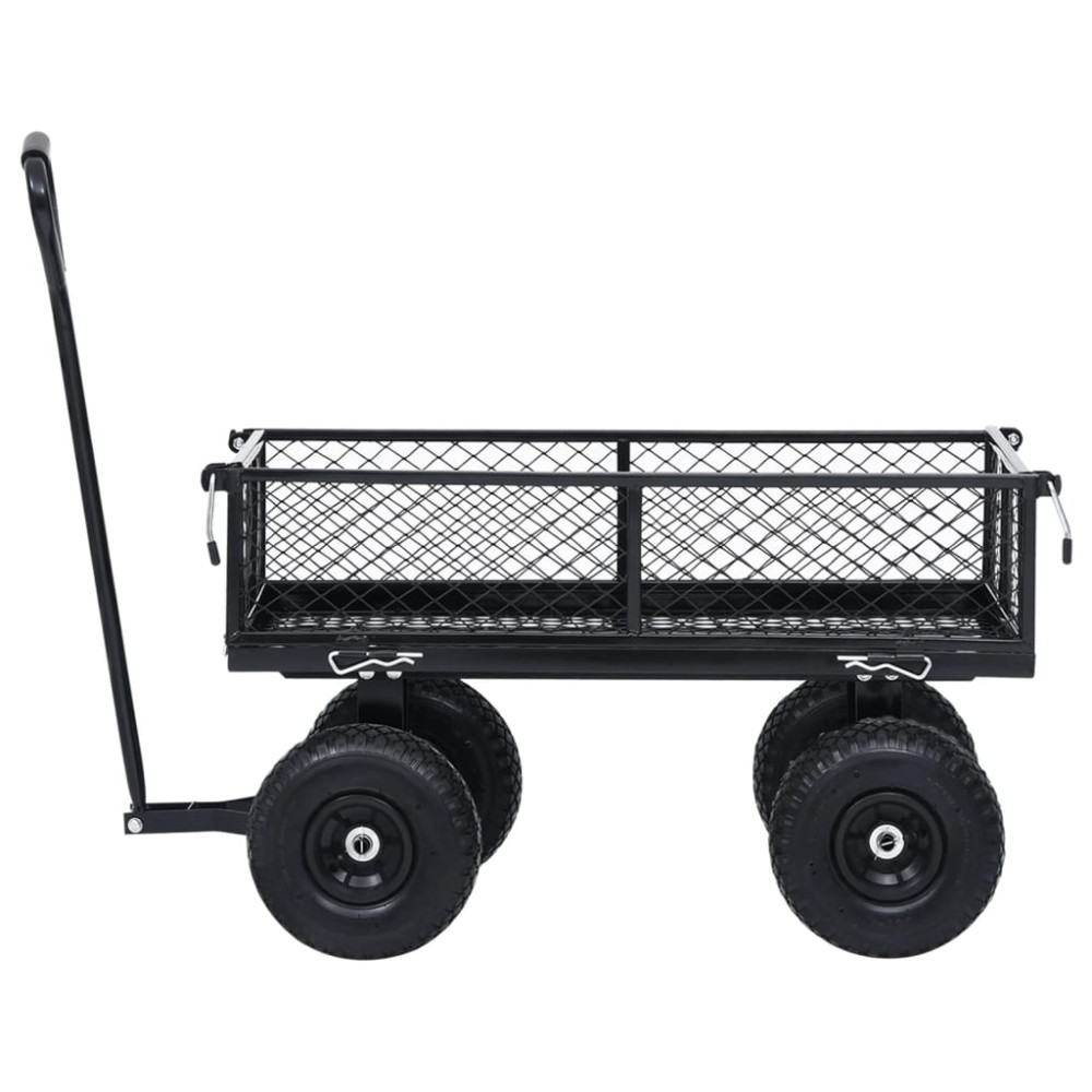 Produktbild för Trädgårdsvagn svart 250 kg