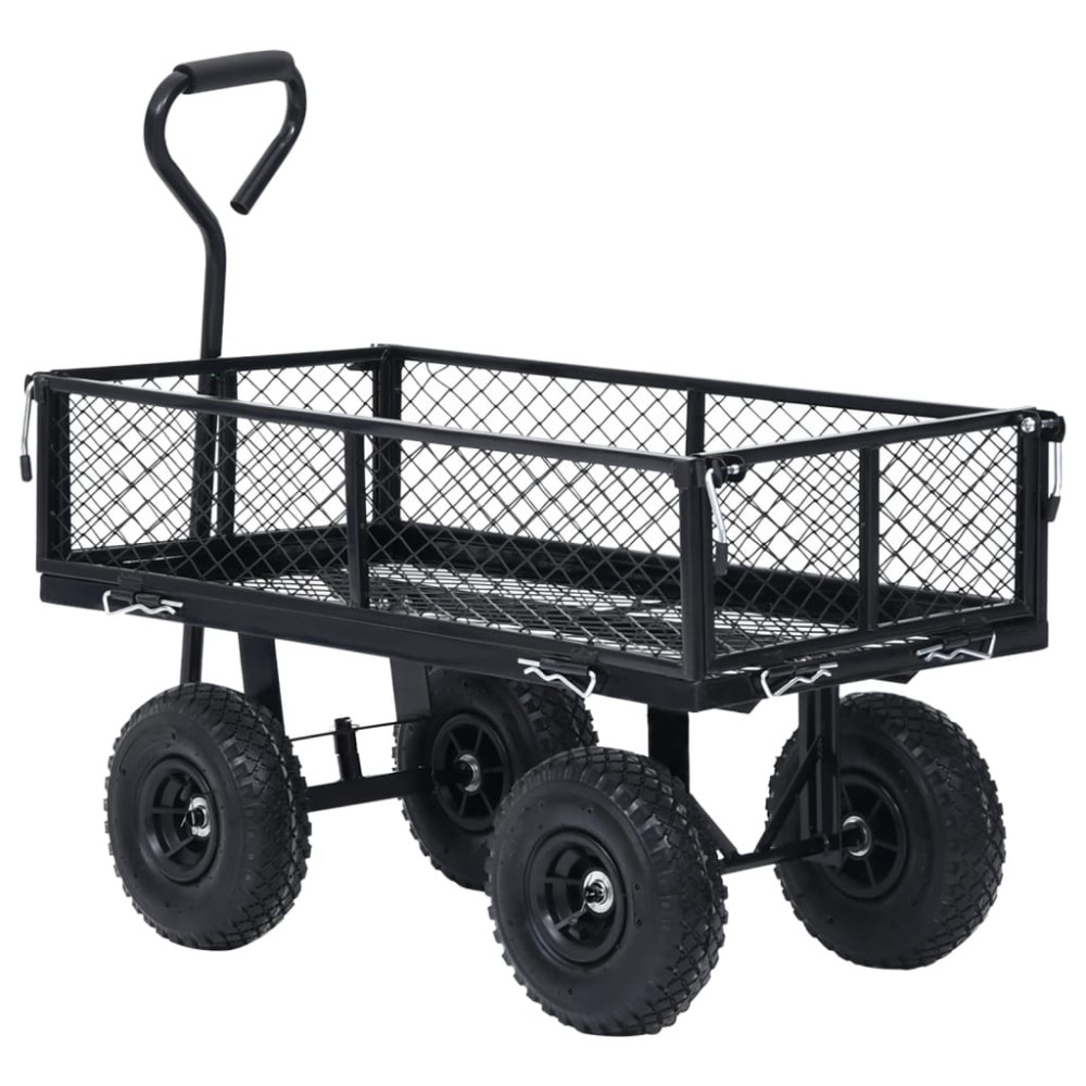 Produktbild för Trädgårdsvagn svart 250 kg