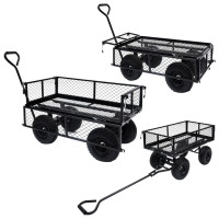Produktbild för Trädgårdsvagn svart 250 kg