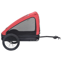Produktbild för Cykelvagn för djur röd och svart