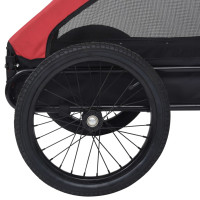 Produktbild för Cykelvagn för djur röd och svart