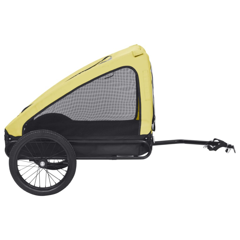Produktbild för Cykelvagn för djur gul och svart