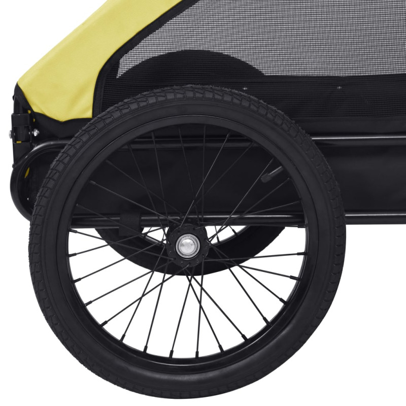 Produktbild för Cykelvagn för djur gul och svart
