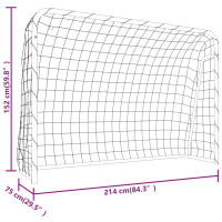 Produktbild för Fotbollsmål med nät vit 214x75x152 cm stål & polyester