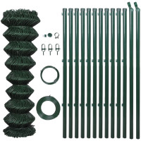 Produktbild för Gunnebostängsel med stolpar stål 0,8x25 m grön