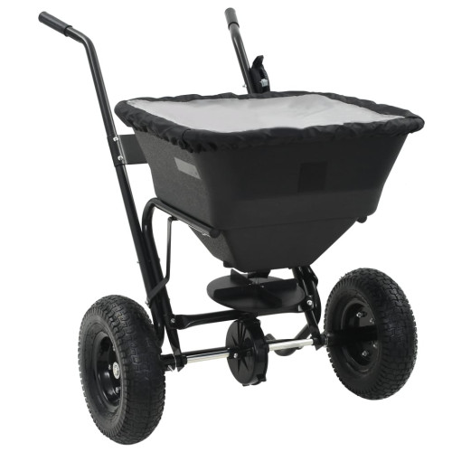 vidaXL Saltspridare manuell PVC och stål 106x73x76 cm 45 L