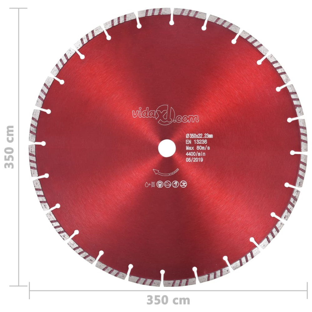 Produktbild för Diamantklinga med Turbo Steel 350 mm